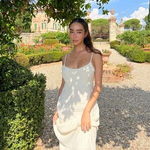 Brandy Melville white floral dress one size